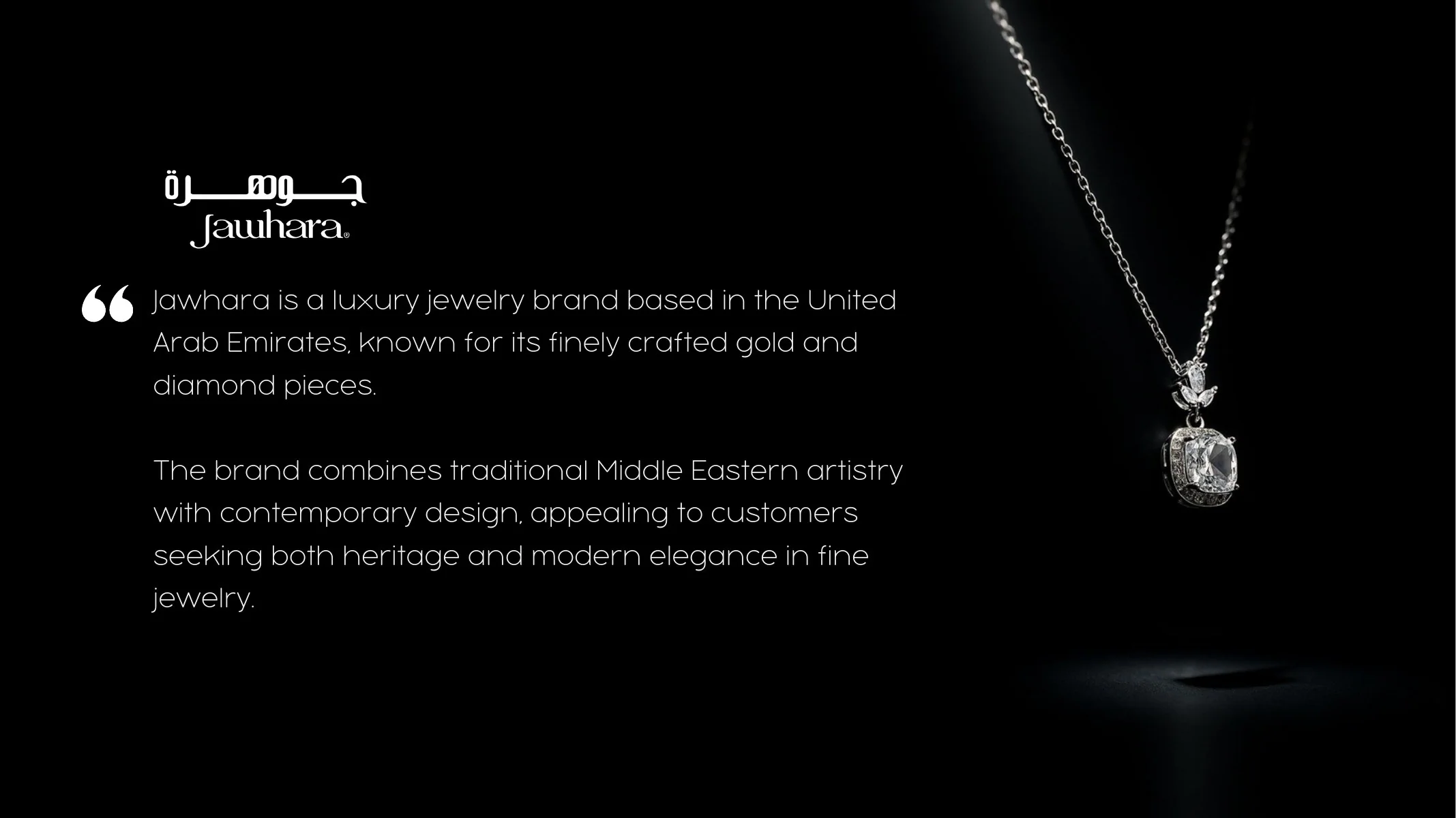 Jawhara Jewellery — portfolio work from the FMG Company Profile