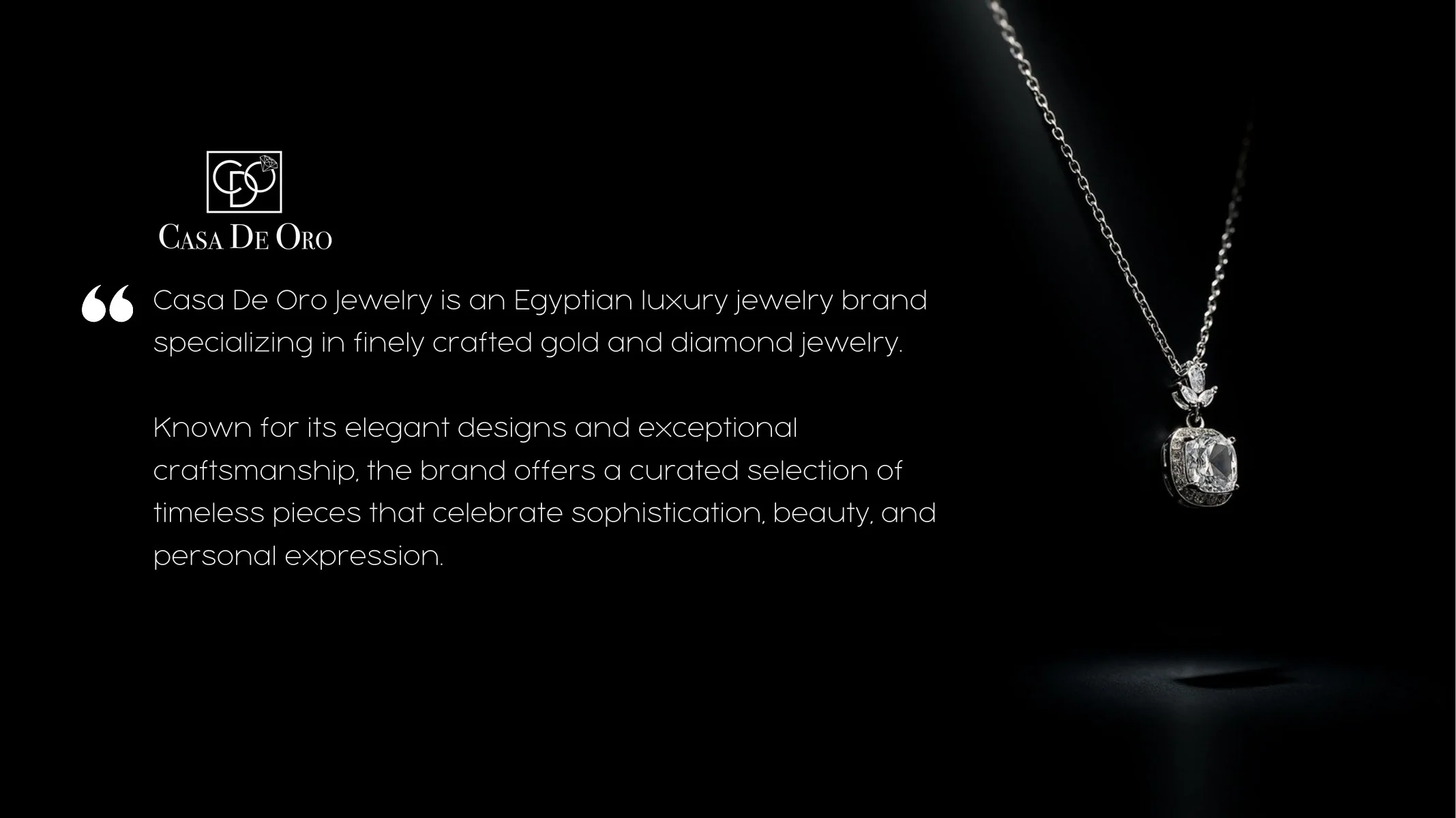Casa De Oro Jewelry — portfolio work from the FMG Company Profile