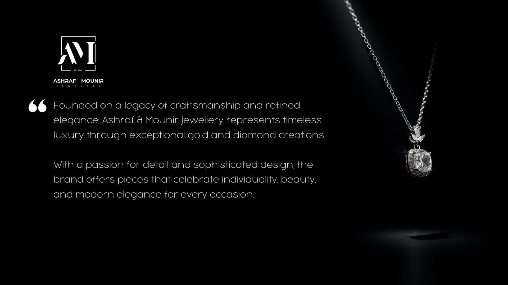 Ashraf & Mounir Jewellery — portfolio work from the FMG Company Profile