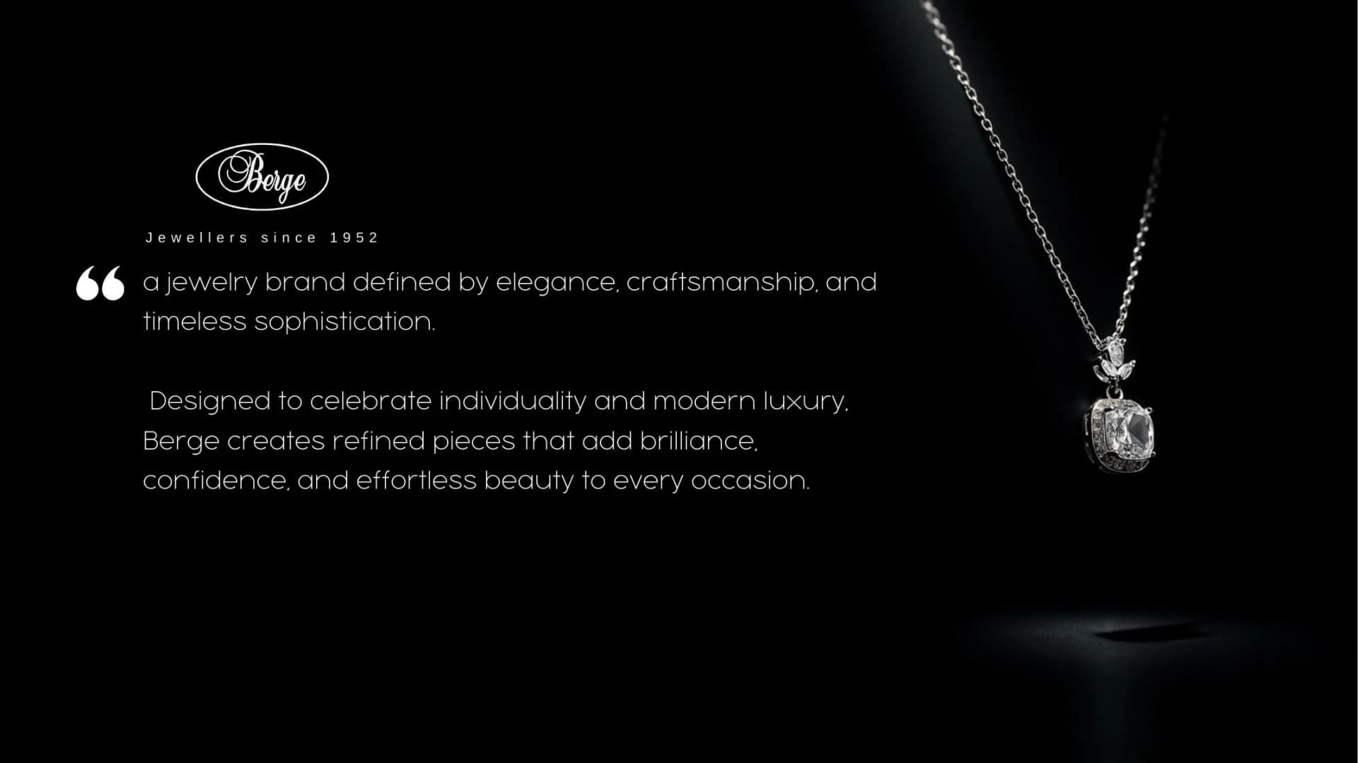 Berge Jewelry — portfolio work from the FMG Company Profile