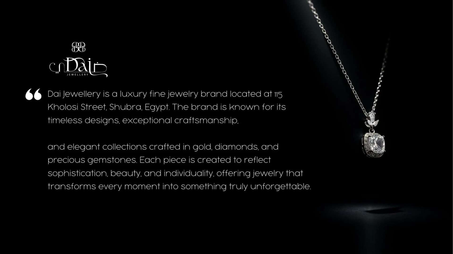Dai Jewellery — portfolio work from the FMG Company Profile