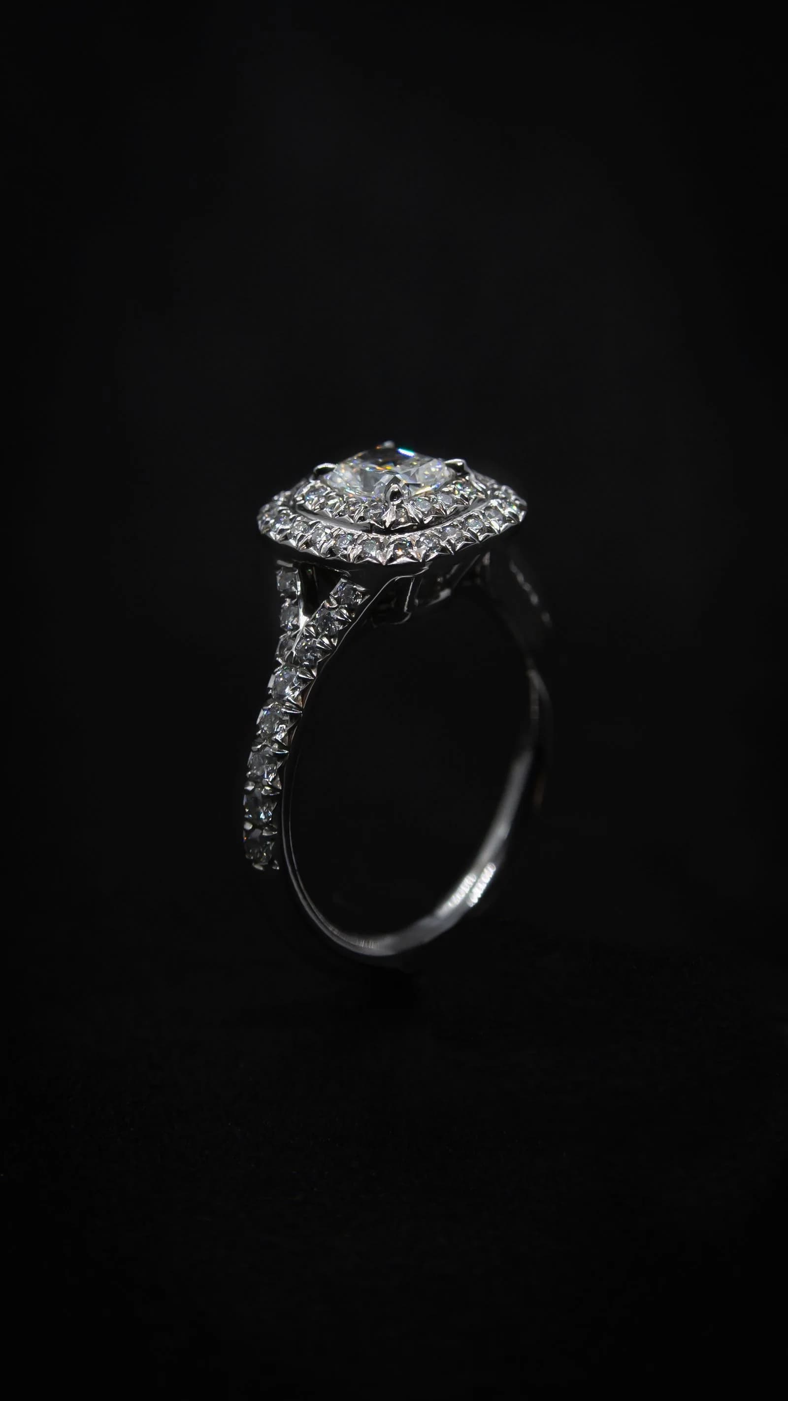Diamond ring on black